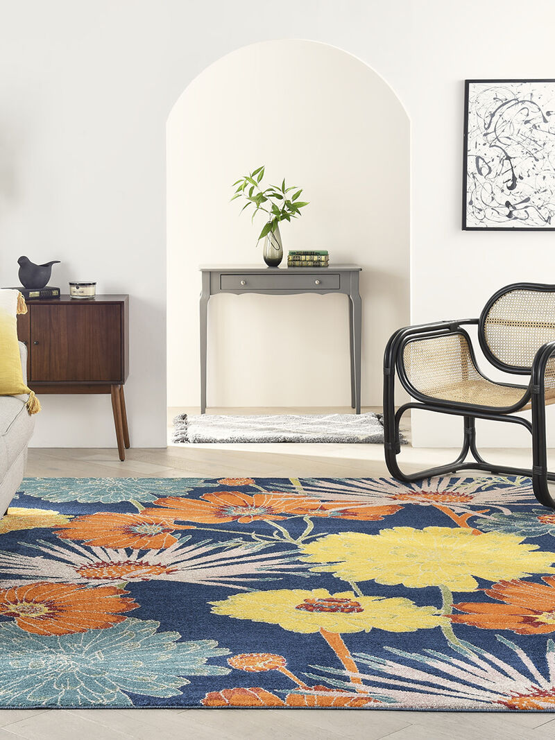Allur ALR06 Navy/Multicolor 9' x 12' Rug