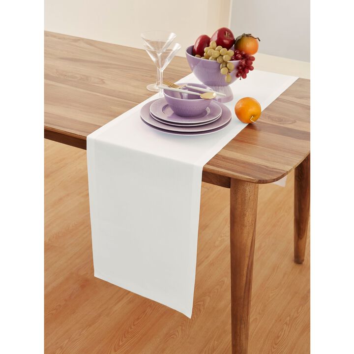 Solino Home Cotton Linen Plain Table Runner | Dru