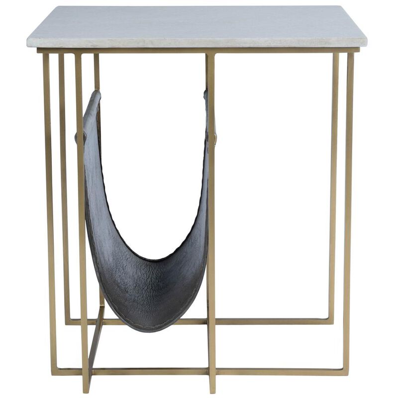 Modern Marble and Leather Magazine Table, Belen Kox
