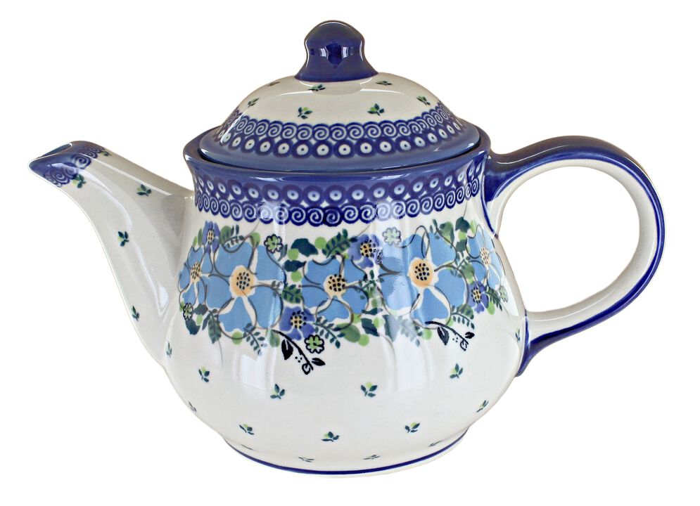 Blue Rose Polish Pottery Morning Medley Teapot