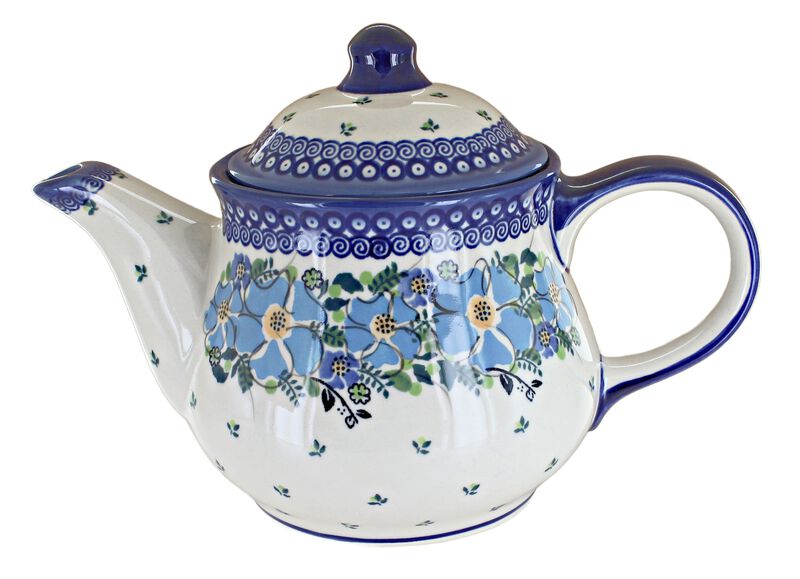 Blue Rose Polish Pottery Morning Medley Teapot