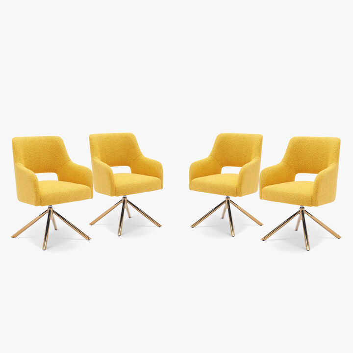 WestinTrends Mid-Century Modern Wide Boucle Swivel Accent Arm Chair