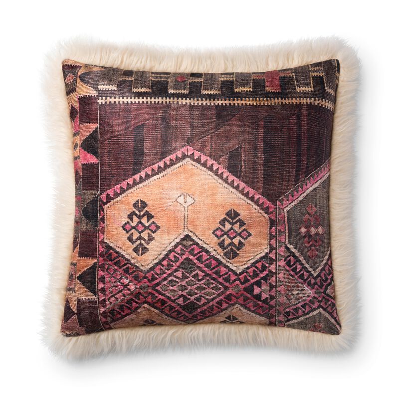 P0797 Multi/Ivory 13"x21" Down Pillow
