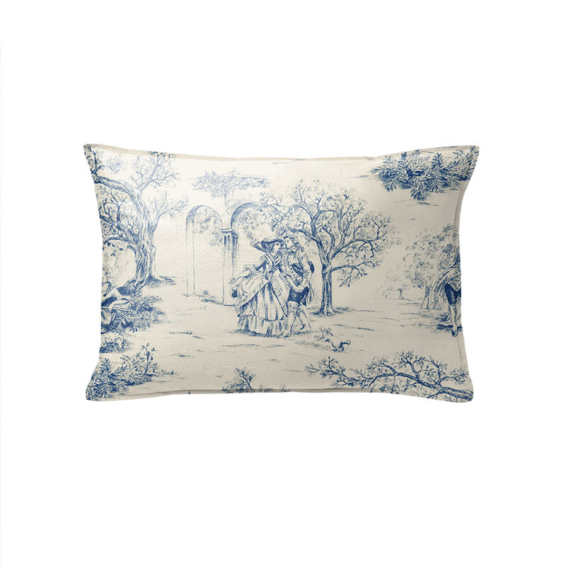6ix Tailors Fine Linens Archamps Toile Blue Decorative Throw Pillows