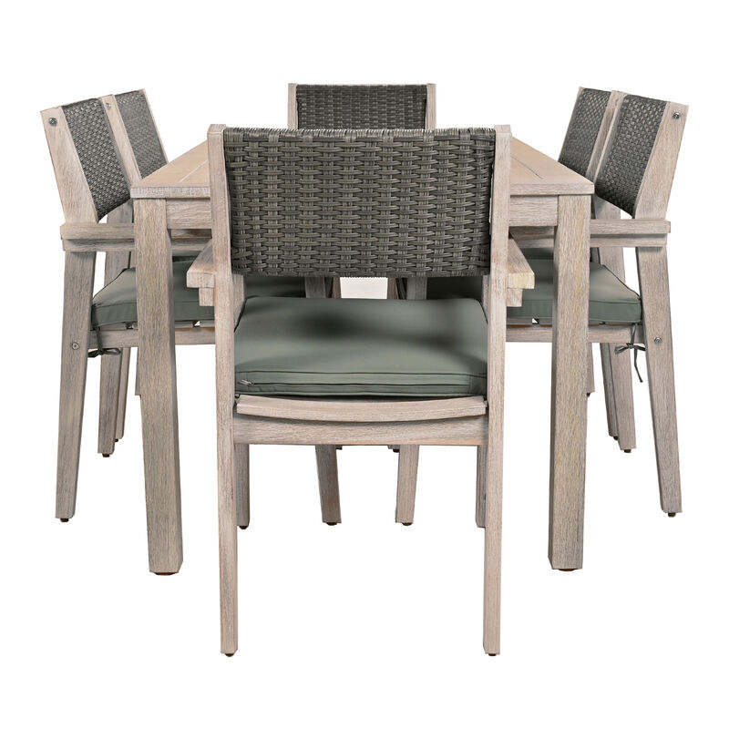Merax 7 Pieces Outdoor Dining Set Patio Table and Chairs