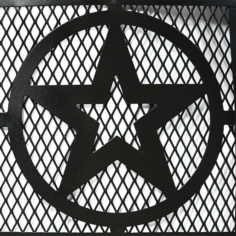 Sunnydaze 40 in Four Star Steel Fire Pit with Spark Screen and Poker