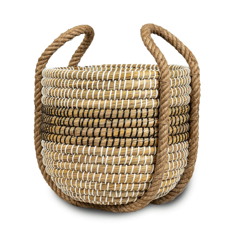 Kans Grass Double Tone Basket (Set of 2)