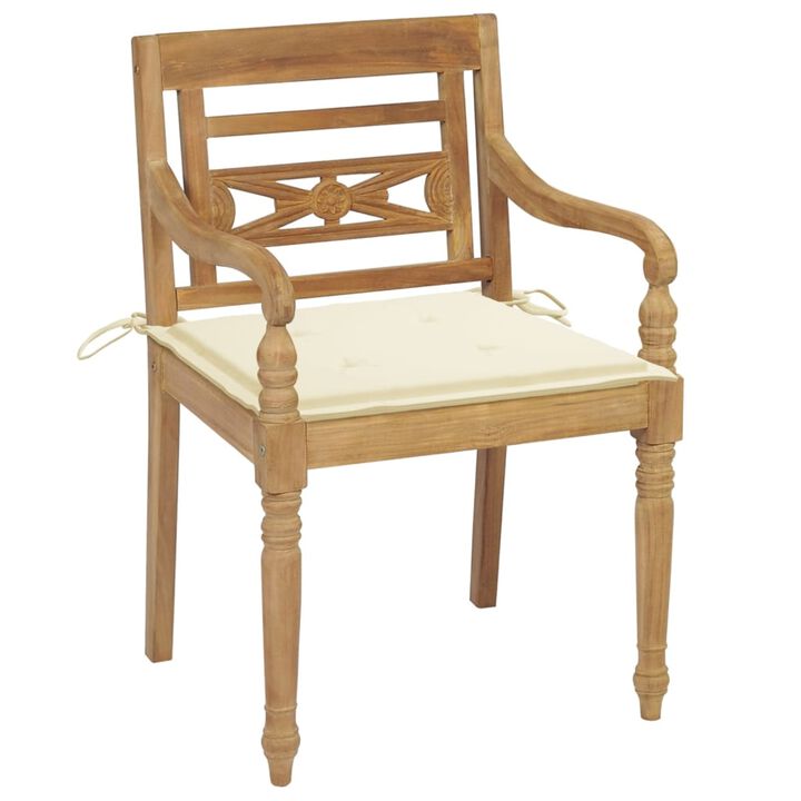 vidaXL Batavia Chairs with Cushions 8 pcs Solid Teak Wood
