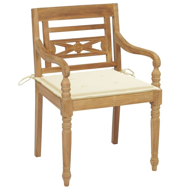 vidaXL Batavia Chairs with Cushions 8 pcs Solid Teak Wood