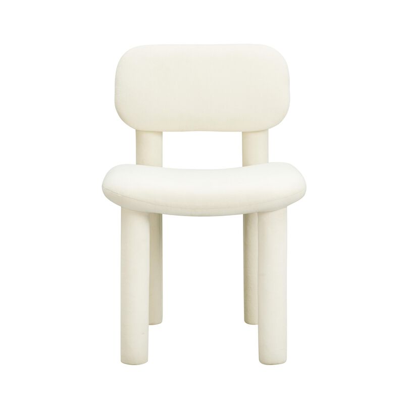 Elise Ivory White Velvet Dining Chair