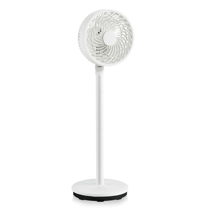 Portable Oscillating Pedestal Floor Fan with Adjustable Heights and Speeds