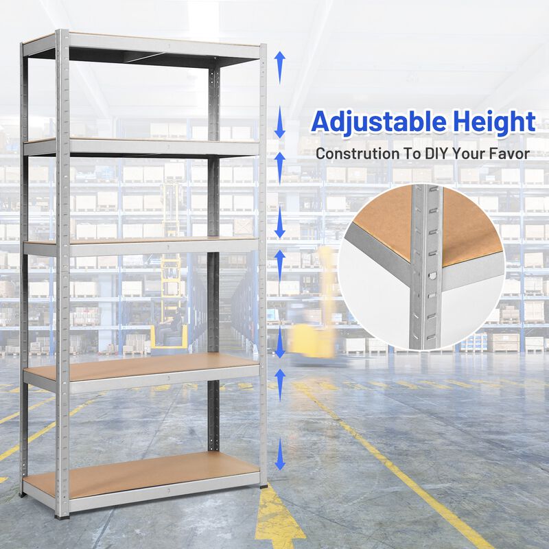 72 Inch Storage Rack with 5 Adjustable Shelves