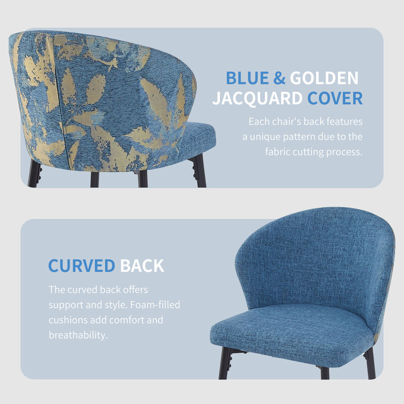 Merax Counter Height Jacquard Upholstered Bar Stools Set of 2