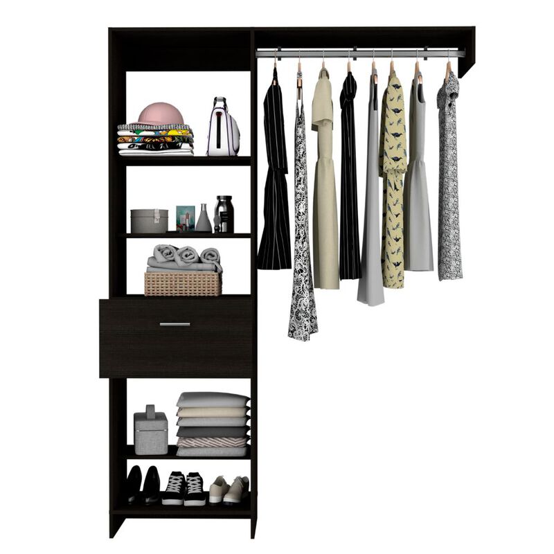 150 Closet System British, Bedroom, Black