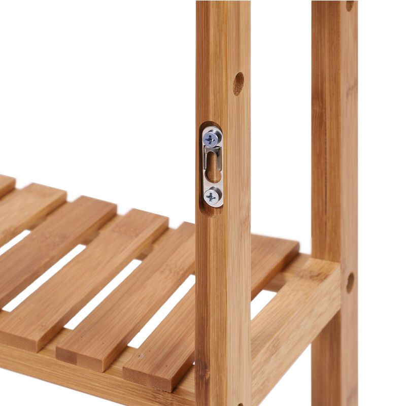 Stylish Adjustable Bamboo 3-Tier Rack for Bathroom, Kitchen, and Living Room Storage Solution