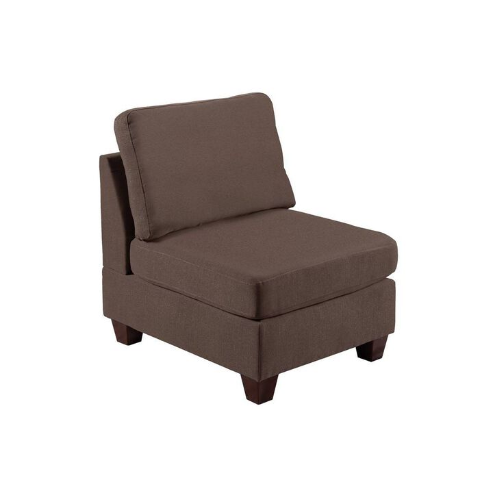 Living Room Furniture Armless Chair Coffee Linen Like Fabric 1 Piece Cushion Armless Chair