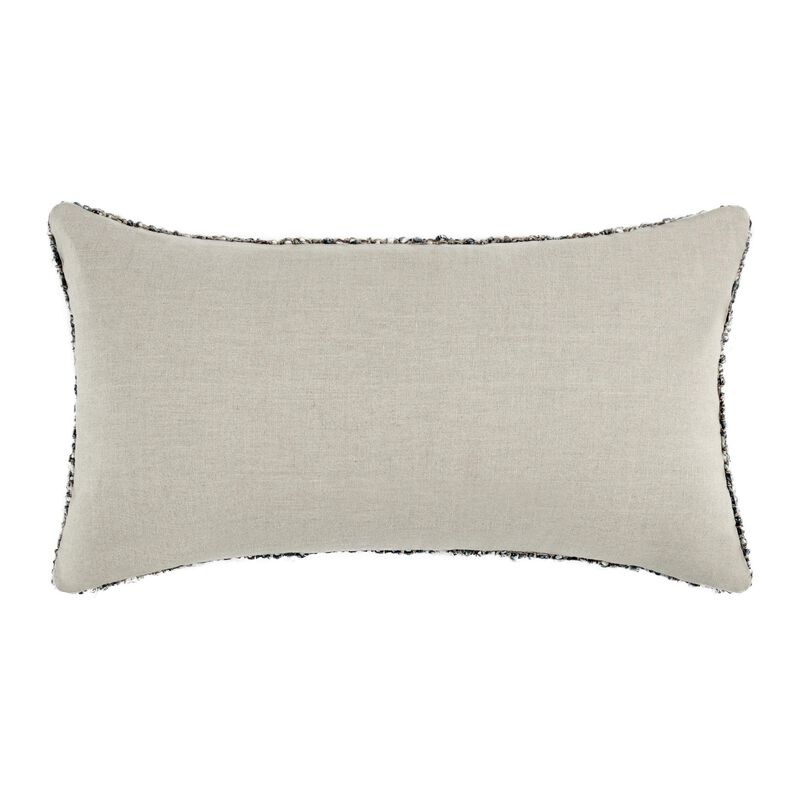Ivy Lumber Accent Throw Pillow, 14 x 26 Woven Cotton Blend, Black - Benzara