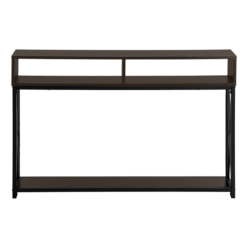 Monarch Specialties I 3574 Accent Table, Console, Entryway, Narrow, Sofa, Living Room, Bedroom, Metal, Laminate, Brown, Black, Contemporary, Modern