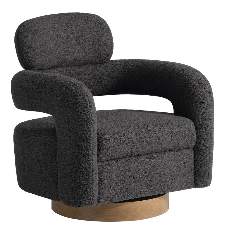 WestinTrends Mid-Century Modern Sherpa Swivel Barrel Accent Chair (Set of 2)