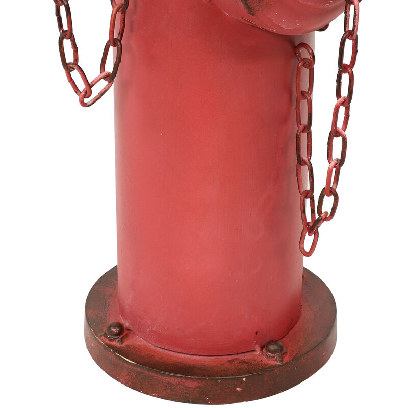 Sunnydaze Fire Hydrant Metal Outdoor Statue - 21.5 in