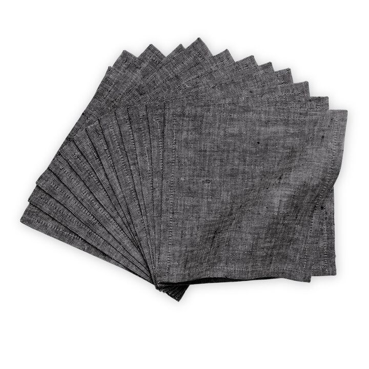 Solino Home 100% Pure Linen Cocktail Napkins Set of 12 | Athena