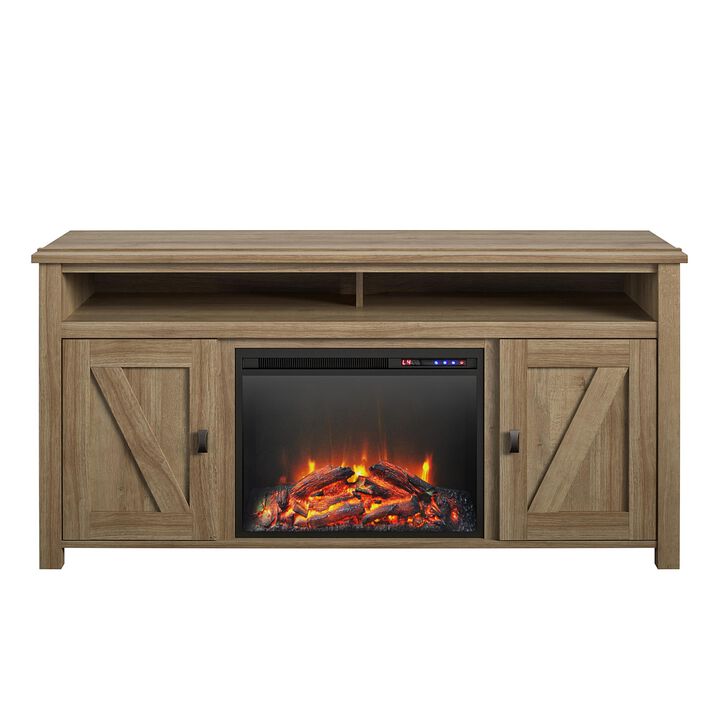 Farmington Electric Fireplace Space Heater TV Console for TVs up to 60"
