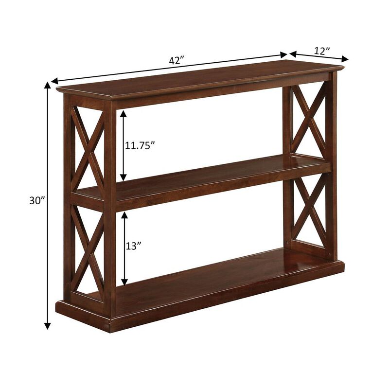 Convenience Concepts Coventry Console Table with Shelves Brown