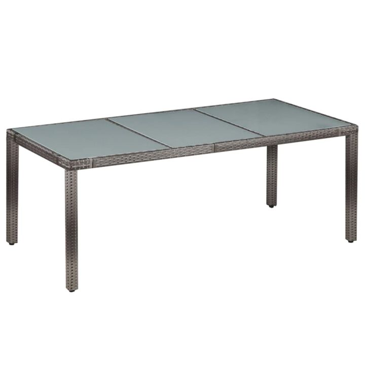 vidaXL 9 Piece Outdoor Dining Set with Cushions Poly Rattan Gray
