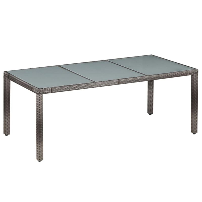 vidaXL 9 Piece Outdoor Dining Set with Cushions Poly Rattan Gray