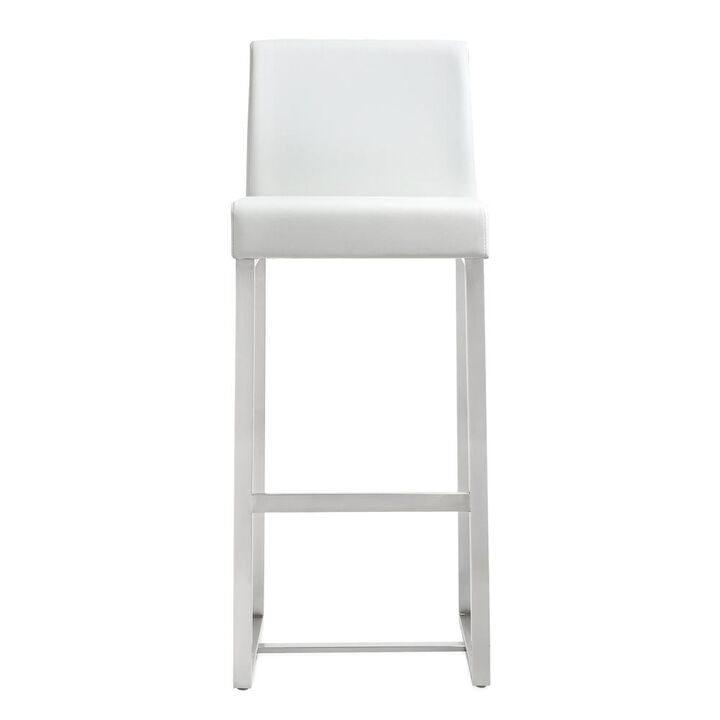 Belen Kox White Stainless Steel Barstool Set, Belen Kox