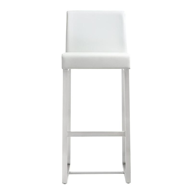 Belen Kox White Stainless Steel Barstool Set, Belen Kox