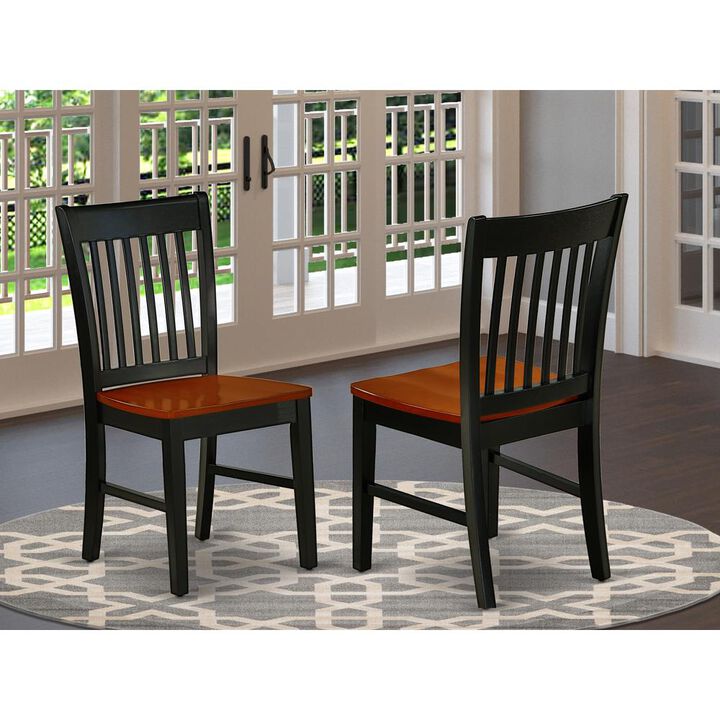 East West Furniture Dining Chair Black & Cherry, NFC-BCH-W