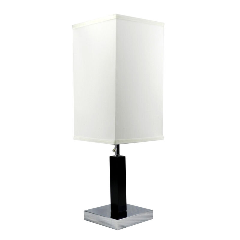 26" H Brown Square Wooden Table Lamp (1 Piece) (0.92/5.55)