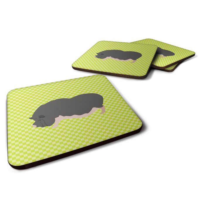 Caroline's Treasures Vietnamese Pot-Bellied Pig Green Decorative Coasters, 3.5, Multicolor