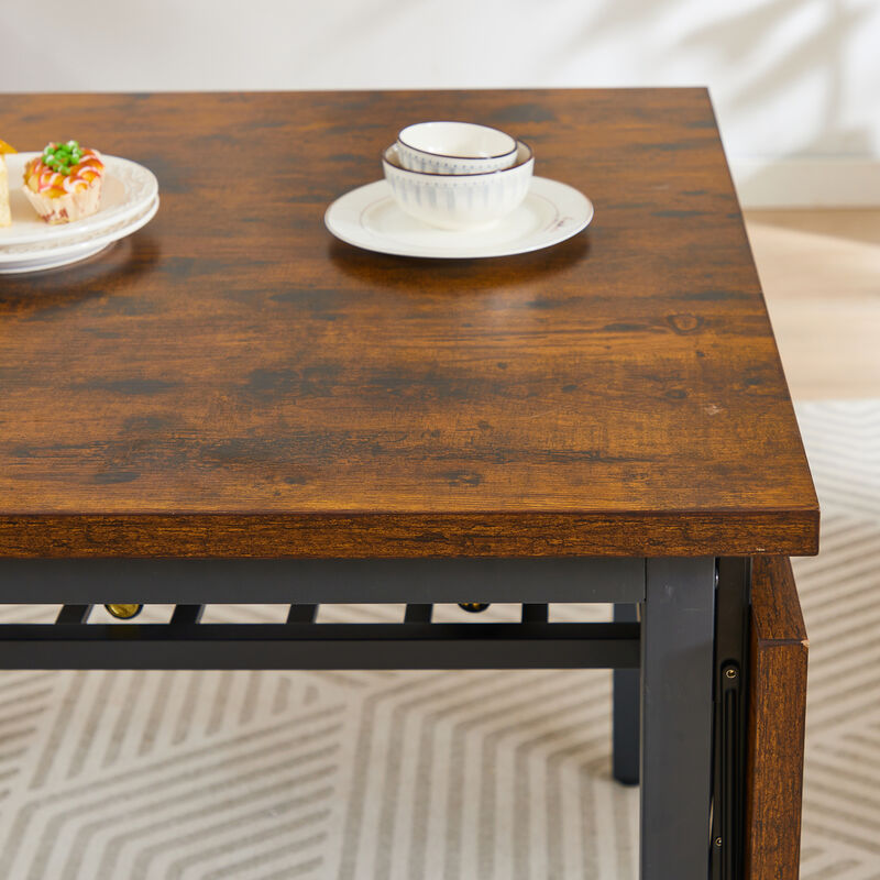 Rustic Folding Dining Table - 63.2" L X 35.5" W X 30.5"