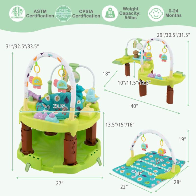 Hivvago 3-in-1 Baby Activity Center with 3-position for 0-24 Months