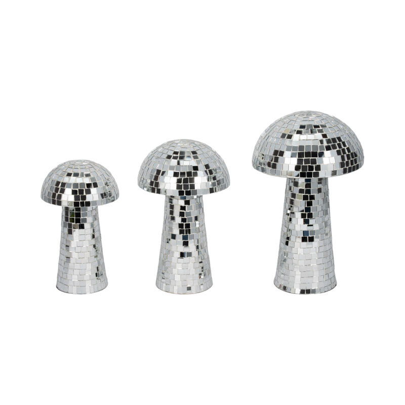10" Iron Boho Mosaic Mushroom