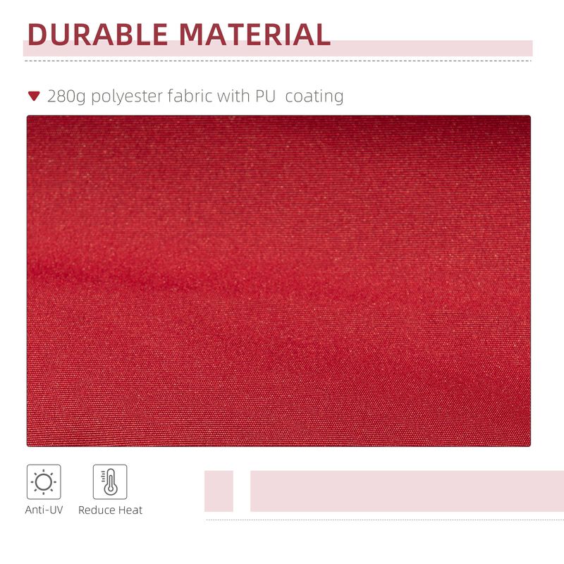 Wine Red Outdoor Shade: 12'x10' Manual Retractable Awning