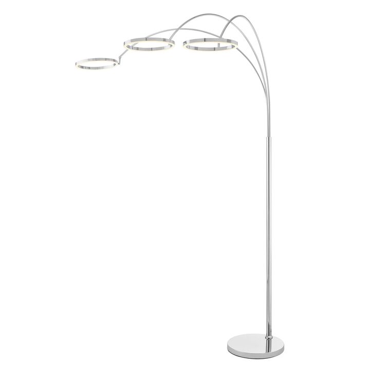Hong Kong Floor Lamp Chrome Metal Dimmable LED Light