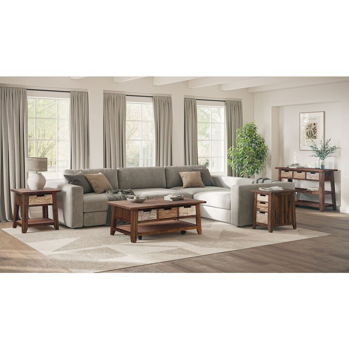 Jofran Painted Canyon Rustic Solid Acacia 50 Coffee Table