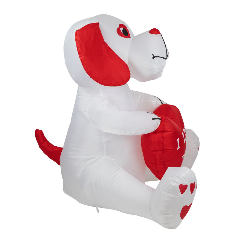 4' Inflatable Lighted Valentine's Day Doggie Outdoor Decoration