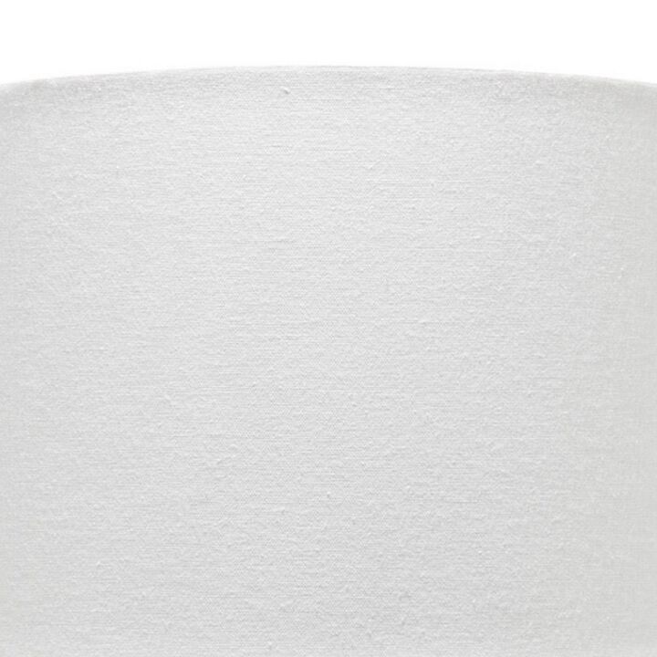 Table Lamp with Brushed Ceramic Body and Fabric Shade, Cream-Benzara
