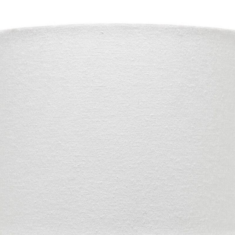 Table Lamp with Brushed Ceramic Body and Fabric Shade, Cream-Benzara