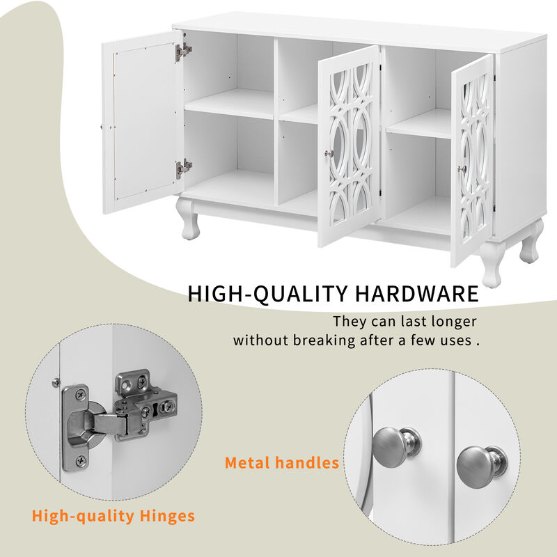 Merax Modern Mirrored TV Stand Storage Cabinet