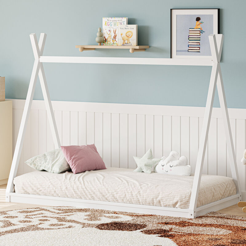 Merax Montessori Style Low-Floor Bed Tent Bed for Kids