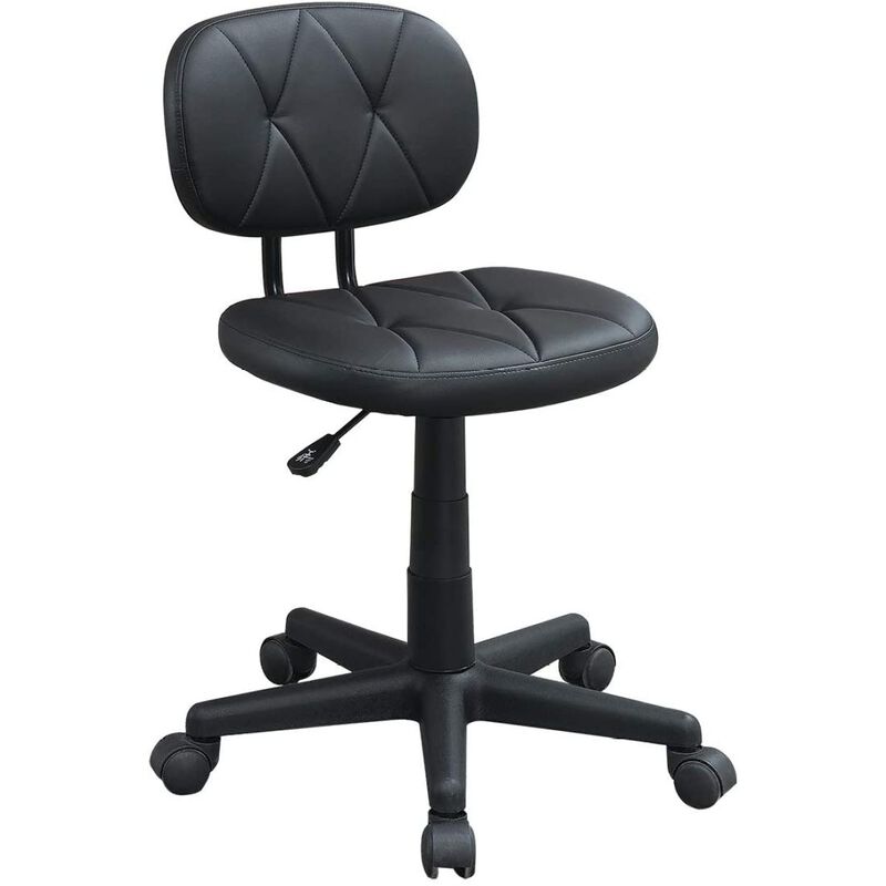 Modern 1 Piece Office Chair Black Tufted Design Upholstered Chairs With Wheels