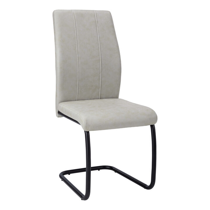Monarch Specialties I 1113 Dining Chair, Set Of 2, Side, Upholstered, Kitchen, Dining Room, Fabric, Metal, Grey, Black, Contemporary, Modern