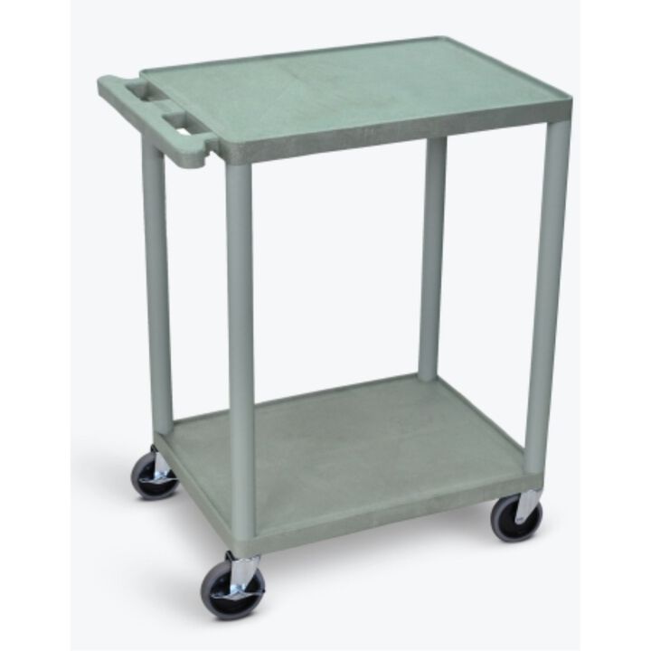 Luxor 2 Shelf Utility Cart Gray