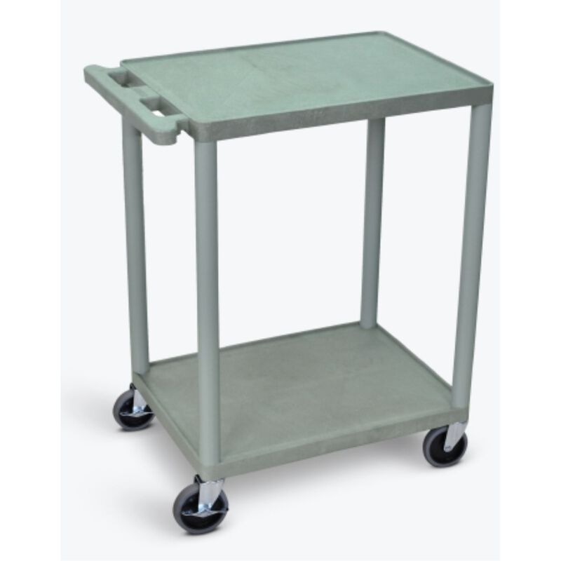 Luxor 2 Shelf Utility Cart Gray