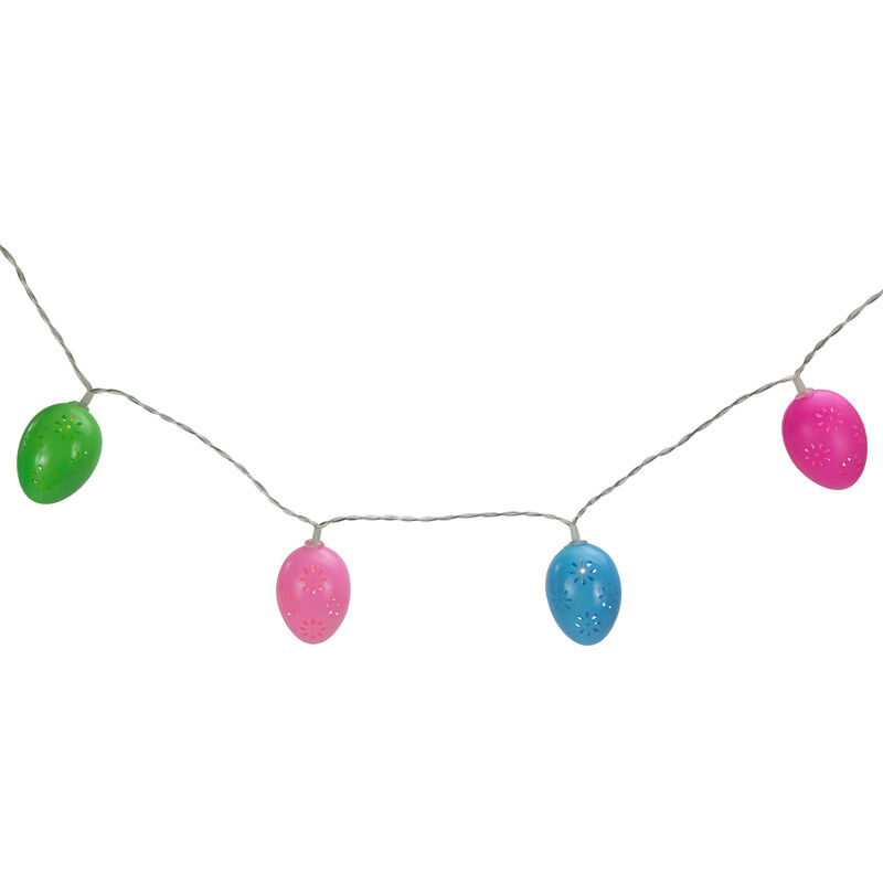 10-Count Multi-Color Easter Egg LED String Lights  4.5ft  Clear Wire